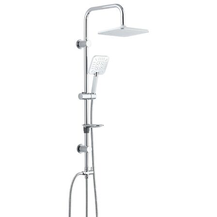 ECA Dalia Banyo Bataryası+T-MAY Banyo Çamlıca Kare Tepe Duş Takımı Seti Paslanmaz Krom