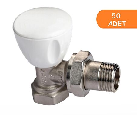 50 Adet ECA RV3 1/2 Köşe Radyatör Valfi Petek Havlupan Vanası 602120641