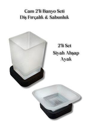 Cam 2’li Banyo Seti Diş Fırçalık Sabunluk