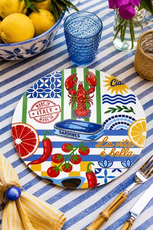 Sicilya Serisi Kolaj 4lü Supla Set 30 cm MDF UV Baskı