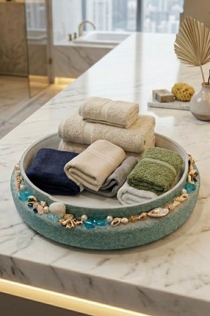 Dekoratif Deniz Kabuklu Banyo Düzenleyici Kase Çok Amaçlı Organizer