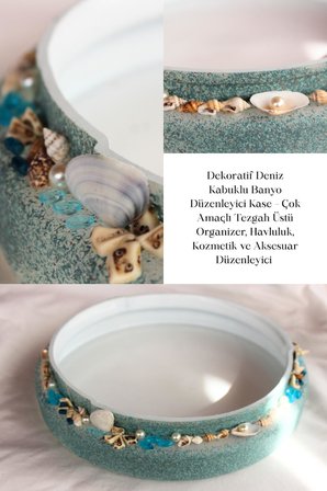 Dekoratif Deniz Kabuklu Banyo Düzenleyici Kase Çok Amaçlı Organizer