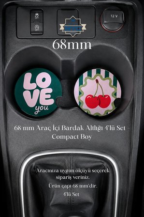 68 mm Araç İçi Bardak Altlığı 4’lü Set – Compact Boy