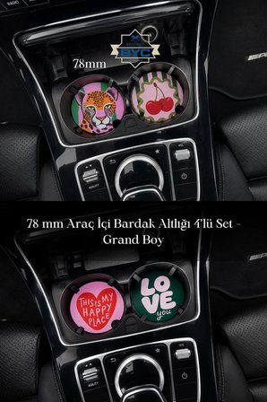 78 mm Araç İçi Bardak Altlığı 4’lü Set – Grand Boy