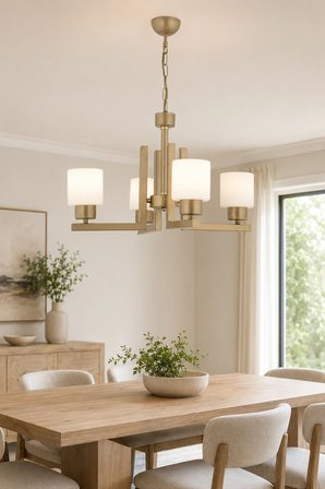 Torqu 4 Lü Eskitme Boyalı Beyaz Camlı Modern Genç Odası Yatak Odası Salon Avize 