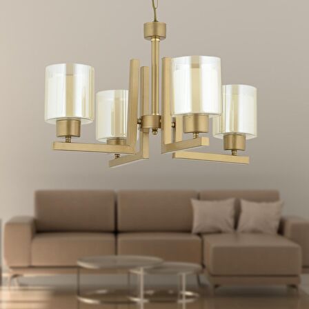 Tisse 4 Lü Eskitme Boyalı Çift Camlı Modern Genç Odası Yatak Odası Salon Avize 