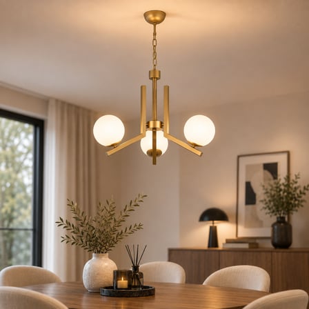 Morgan 3 Lü Eskitme Boyalı Beyaz Camlı Modern Genç Odası Yatak Odası Salon Avize 