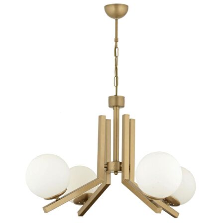Morgan 4 Lü Eskitme Boyalı Beyaz Camlı Modern Genç Odası Yatak Odası Salon Avize 