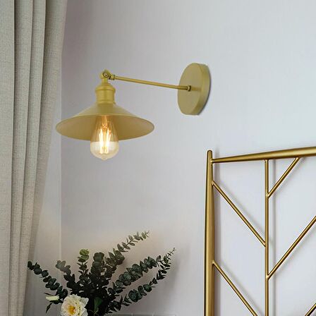 Apliqa Metal Modern Banyo - Yatak Odası Duvar - Yatak Başı Gold Tekli Aplik 