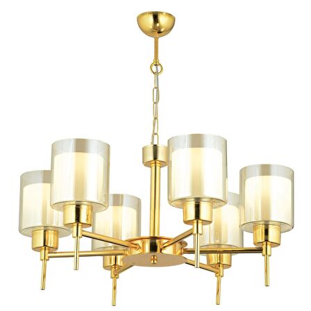 Cemre 6 Lı Gold Modern Yatak Odası Salon Avize 