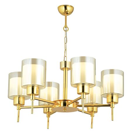 Cemre 6 Lı Gold Modern Yatak Odası Salon Avize 