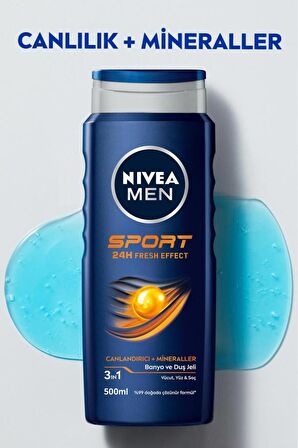 Nivea Men Sport Erkek Duş Jeli 500 ml X2