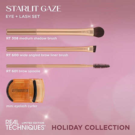 Real Techniques RT-7210 Starlit Gaze Eye and Lash Limited Edition Göz ve Kirpik Makyaj Fırça Seti