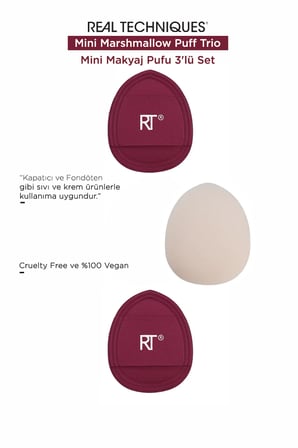 Mini Marshmallow Puff Trio -  Mini Makyaj Pufu 3'lü Set