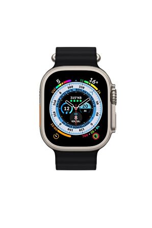 Apple Watch Ocean Siyah Silikon Saat Kordonu, 38,40,41 Mm