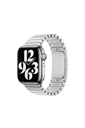 Apple Metal Baklalı Gümüş Saat Kordonu, 42,44,45,49 Mm