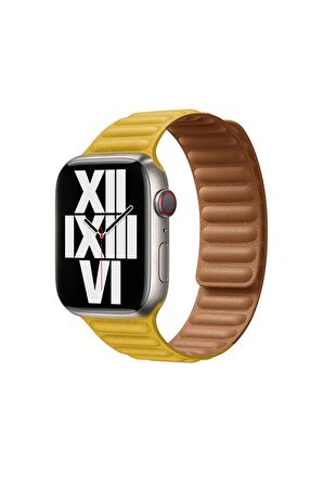 Apple Baklalı Deri Siyah Saat Kordonu, 42,44,45,49 Mm