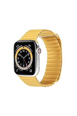 Apple Deri Siyah Saat Kordonu, 42,44,45,49 Mm