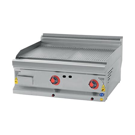 Karacasan Endüstriyel 80 cm 700 Seri Set Üstü Elektrikli Yarı Kanallı Izgara