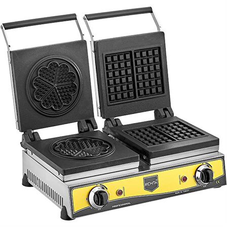 Remta Çiftli Kare + Çiçek Model (16 çap) Waffle Makinası Elektrikli