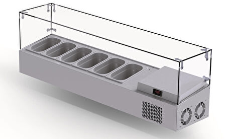 Iceinox Set Üstü Saladbar Cam Kapak GN 1/4-150: 6 Adet