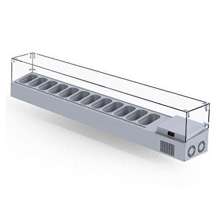 Iceinox Set Üstü Saladbar Cam Kapak GN 1/4-150: 12 Adet