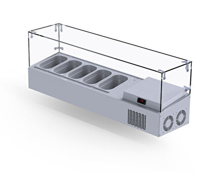 Iceinox Set Üstü Saladbar Cam Kapak GN 1/4-150: 5 Adet