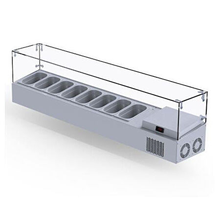 Iceinox Set Üstü Saladbar Cam Kapak GN 1/4-150: 8 Adet