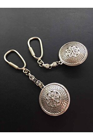 Midyat Telkari Gümüş Kişiye Özel İsimli Anahtarlık