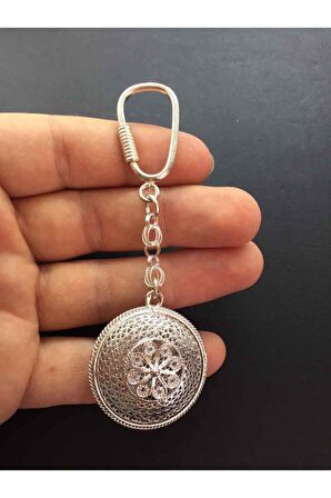 Midyat Telkari Gümüş Kişiye Özel İsimli Anahtarlık