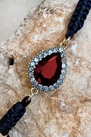 Yeşil Yeşim Renk Seçenekli Taşlı El İşi İpli Hürrem Sultan Serisi Otantik Kadın Ayarlanabilir Bileklik Modeli