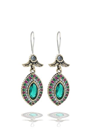 Midyat Serisi Açık Akua Renkli Taşlı Otantik Gümüş Üçlü Kadın Seti