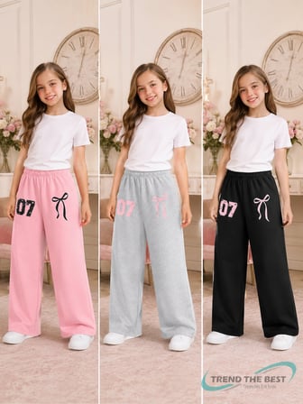 Yazlık Kız Erkek Unisex Çocuk Baggy Kalıp Siyah, Pembe, Gri 3'lü Eşofman Altı Takımı