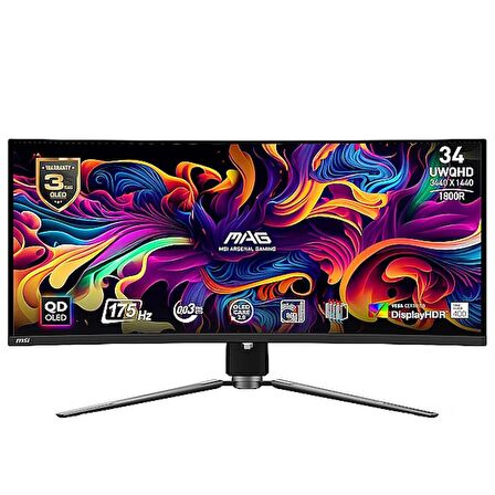 MSI MAG 341CQP QD-OLED 34.18" UWQHD CURVE QD-OLED 175HZ 0.03MS ADAPTIVE-SYNC GAMING MONITOR