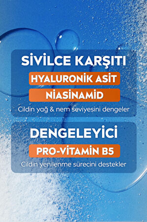 Derma Skin Clear Dengeleyici ve Sivilce Karşıtı Serum 30ml, Niasinamid, Hyaluronik Asit, Yağlı Cilt