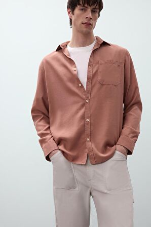 DeFacto Regular Fit Basic Düz Tensel Uzun Kollu Gömlek B2907AX25SPBR496