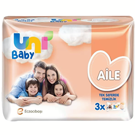 Uni Baby 3 x 52 Yaprak 3 Paket Islak Mendil