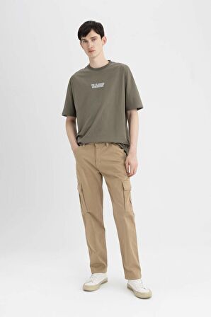 DeFacto Yazlık Gabardin Pantolon Kargo Cepli Düz Paça  B6366AX24SPBG220