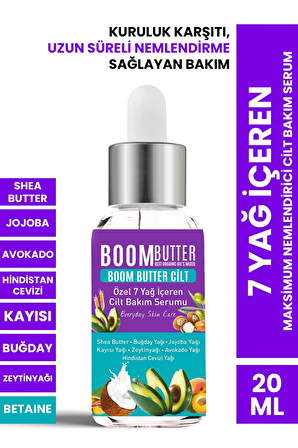 BOOM BUTTER 7 Yağ Içeren Maksimum Nemlendirici Cilt Bakım Serum 20 ml