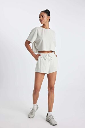 DeFactoFit Standart Fit Sporcu Düz Paça Ribana Şort A9919AX24SMGR294