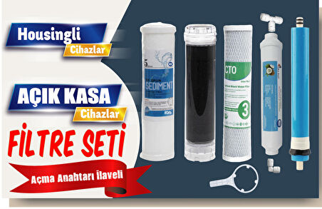 Açık Kasa Su Arıtma Cihazı Filtre Bakım Seti Standart Membranlı