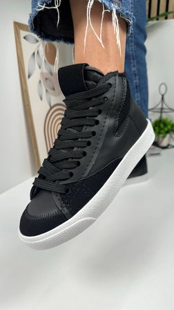 Günlük Kadın Sneaker Bağcıklı Tırtıklı Taban Süet Detaylı Yürüyüş Spor Basket Ayakkabı 08