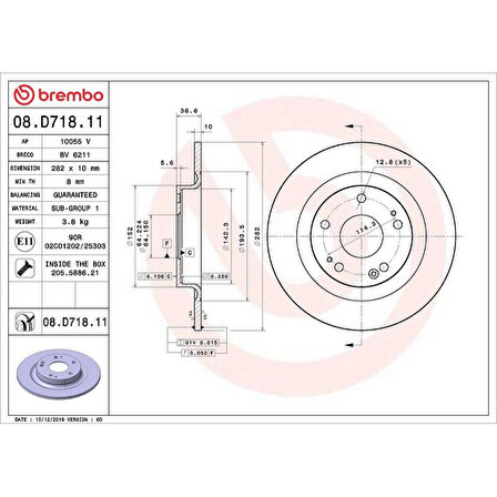 FREN DISK ARKA Ø282-5-(HONDA   CIVIC X 1.5 RS 2017/ HONDA   CIVIC X 1.6 DTEC 2018/   )
