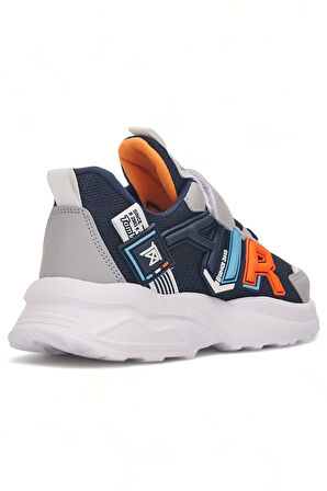 Günlük Erkek Kız Çocuk Sneaker Lastik Bağcıklı Cırtlı Hafif  Nefes Alabilen Spor Ayakkabı 080