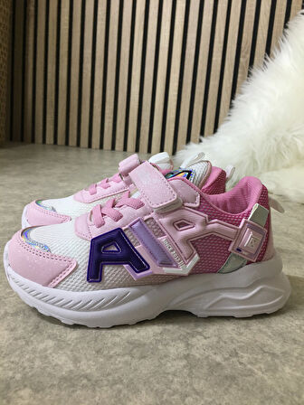 Günlük Erkek Kız Çocuk Sneaker Lastik Bağcıklı Cırtlı Hafif  Nefes Alabilen Spor Ayakkabı 080