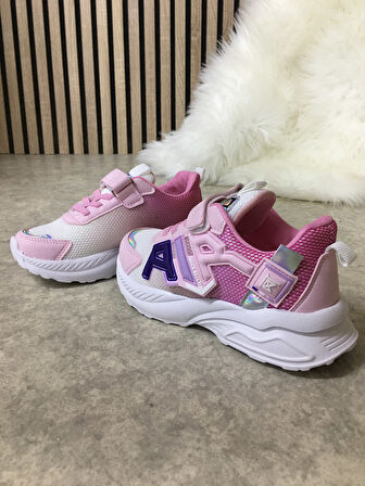 Günlük Erkek Kız Çocuk Sneaker Lastik Bağcıklı Cırtlı Hafif  Nefes Alabilen Spor Ayakkabı 080