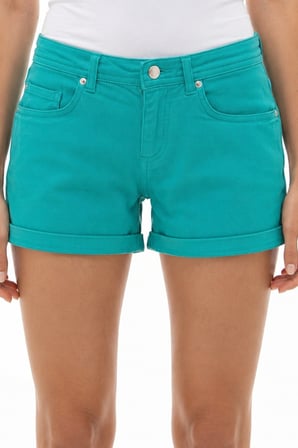 Lacoste Women's Standart Fit Cotton Jeans Shorts Kadın Pamuklu Kot Şort Turkuaz