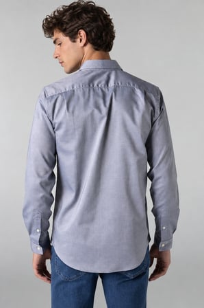 Lacoste Mens Slim Fit Gray Cotton Shirt Dar Kesim Pamuklu Erkek Gömlek Gri