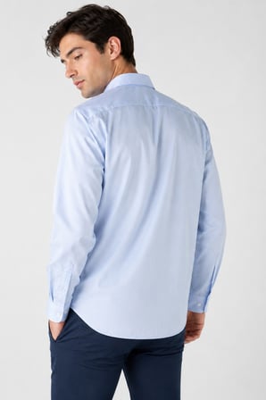 Lacoste Men's Slim Fit Blue Shirt Slim Fit Pamuklu Erkek Gömlek Mavi