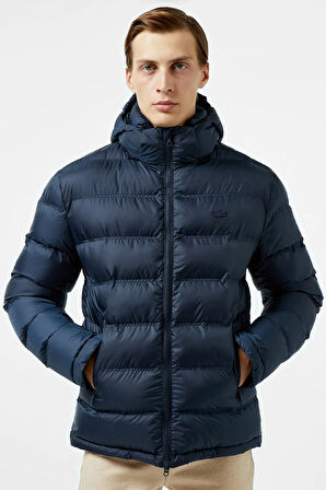 Lacoste Synthethic Fill Puffer Jacket Kapişonu Çıkarılabilir Erkek Şişme Mont Lacivert